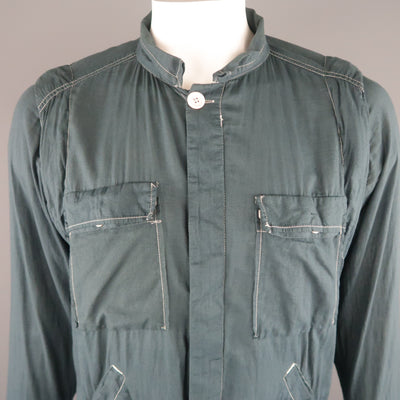 NICE COLLECTIVE XL Slate Contrast Stitch Cotton Jacket