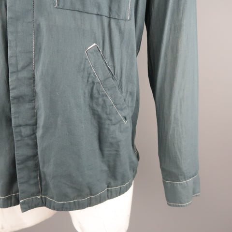NICE COLLECTIVE XL Slate Contrast Stitch Cotton Jacket