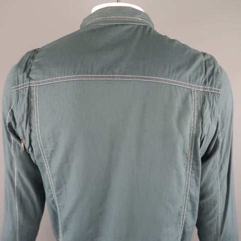 NICE COLLECTIVE XL Slate Contrast Stitch Cotton Jacket