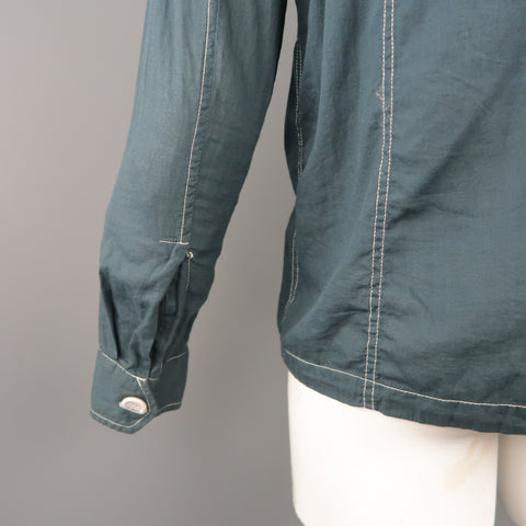 NICE COLLECTIVE XL Slate Contrast Stitch Cotton Jacket