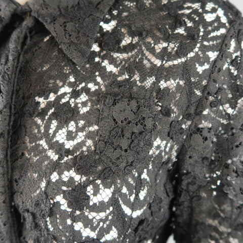 NO. 21 Size 6 Black Lace Shirt Top Jumpsuit Overalls