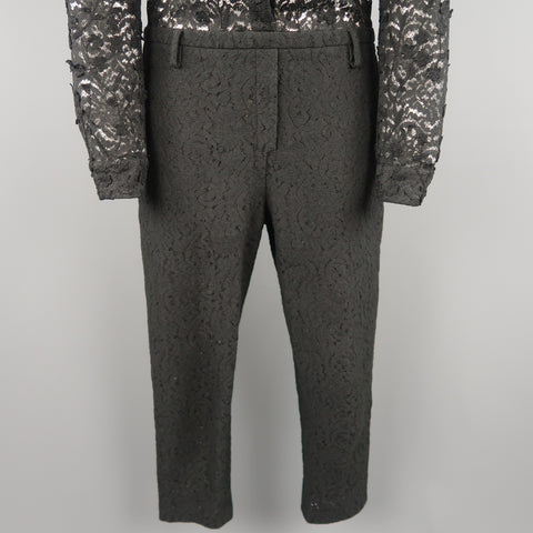 NO. 21 Size 6 Black Lace Shirt Top Jumpsuit Overalls