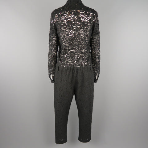 NO. 21 Size 6 Black Lace Shirt Top Jumpsuit Overalls