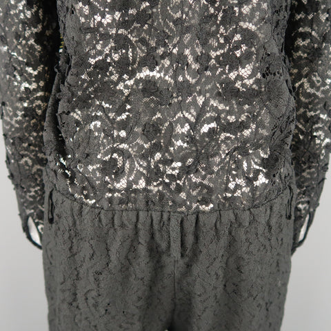NO. 21 Size 6 Black Lace Shirt Top Jumpsuit Overalls