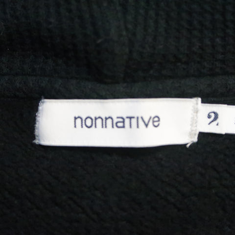 NONNATIVE Size M Black Solid Cotton Long Hoodie Sweater