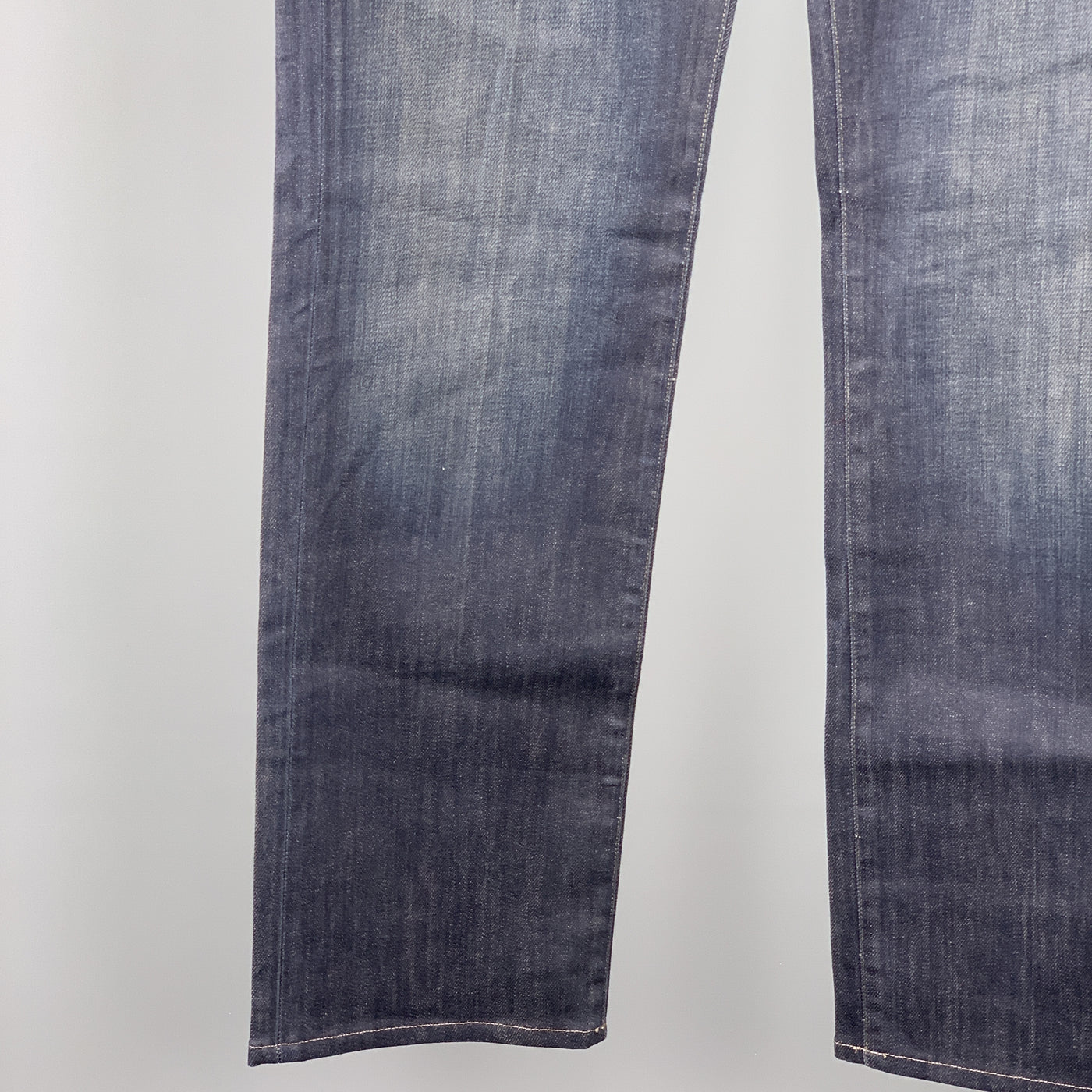 NOTIFY Size 33 x 33 Indigo Waxed Denim Zip Fly Jeans