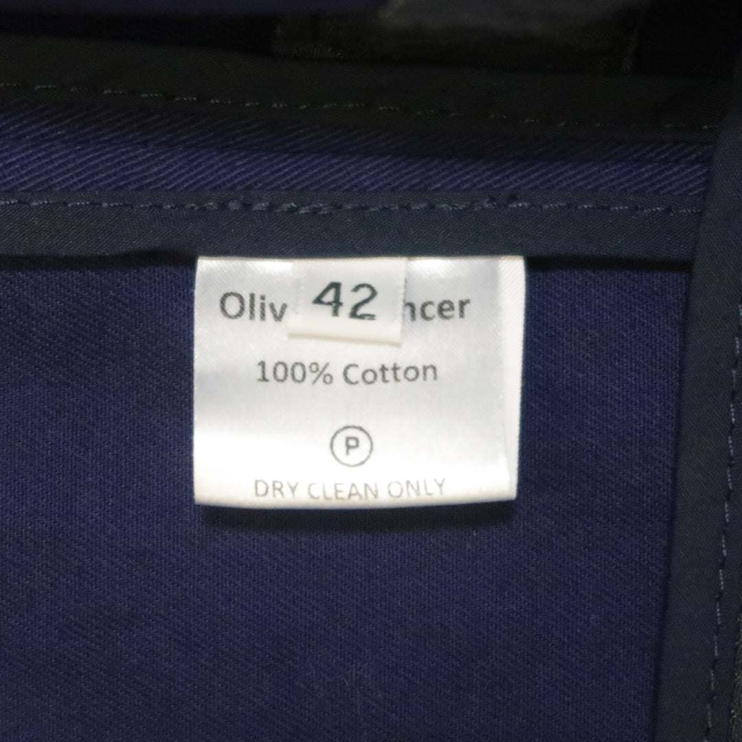 OLIVER SPENCER 42 Navy Cotton Sport Coat