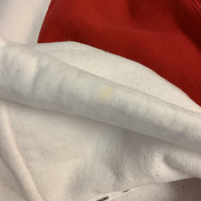 OPENING CEREMONY Size L Red & White Color Block Cotton Hoodie Pullover Sweater