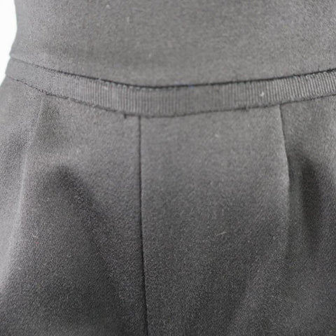 OSCAR DE LA RENTA Size 2 Black Wool  High Rise Wide Leg Ribbon Waist Dress Pants