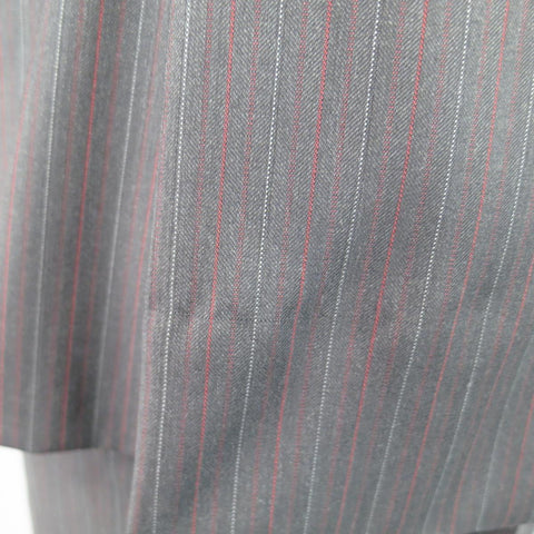 PAL ZILERI 40 Regular Charcoal Red & Burgundy Striped Wool Peak Lapel Suit