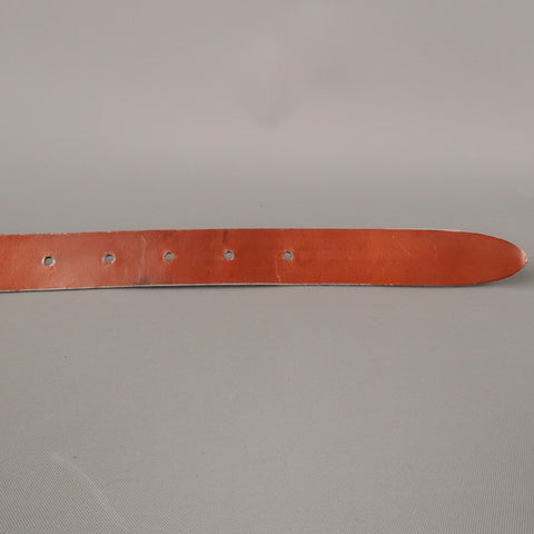 PAT AREIAS Size 34 Light Gray Leather Belt Strap
