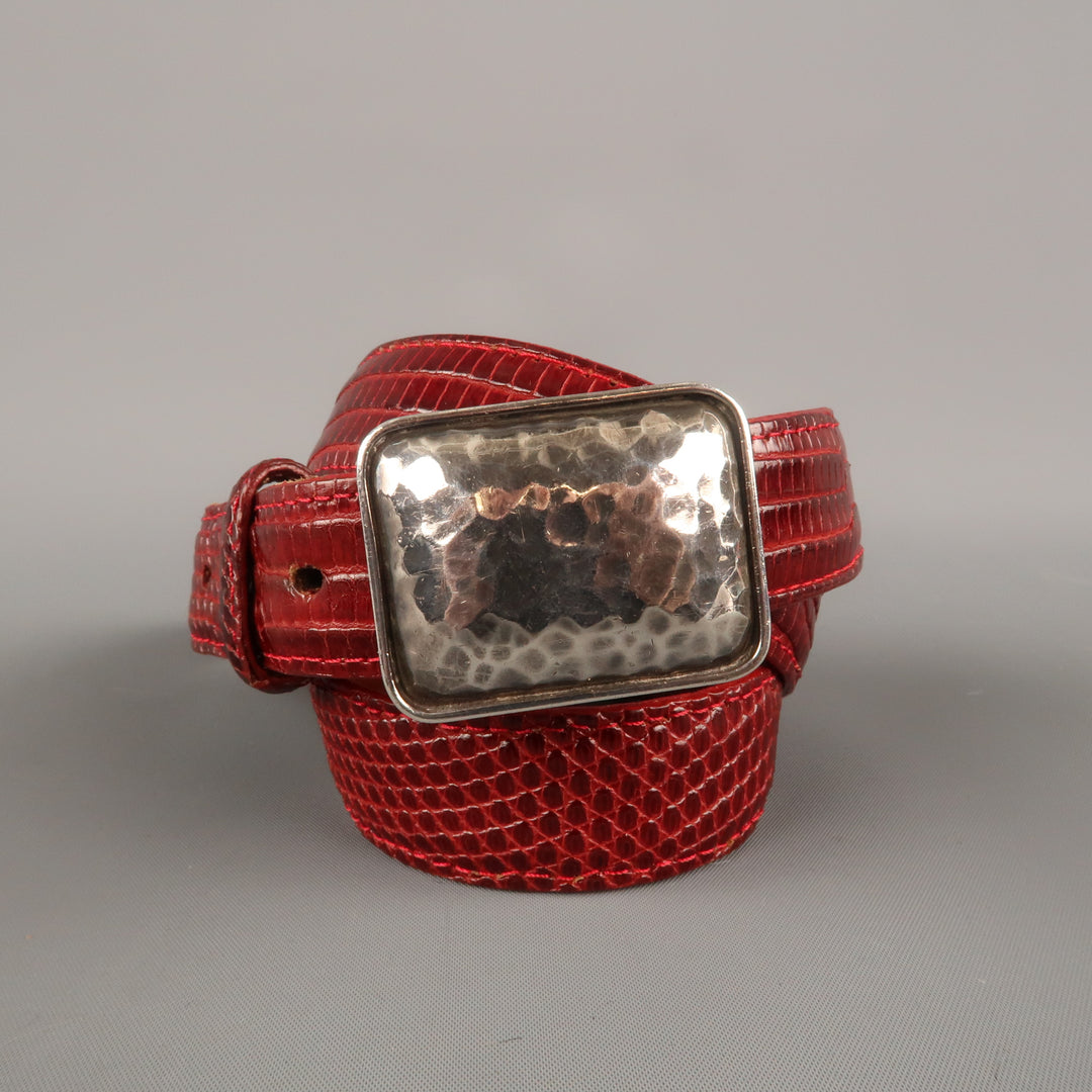 PAT AREIAS Sterling Size 32 Red Belt