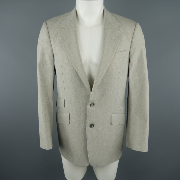 PAUL SMITH Chest Size 36 Gray Pinstripe Cotton Blend Notch Lapel Sport Coat