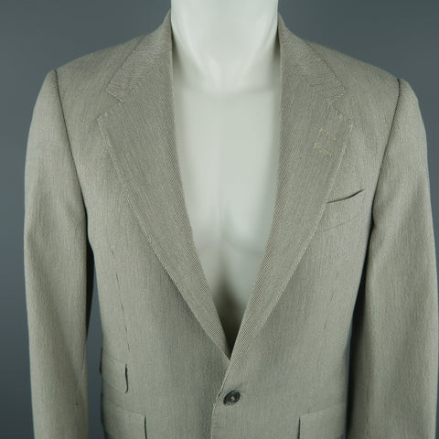 PAUL SMITH Chest Size 36 Gray Pinstripe Cotton Blend Notch Lapel Sport Coat