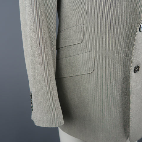 PAUL SMITH Chest Size 36 Gray Pinstripe Cotton Blend Notch Lapel Sport Coat