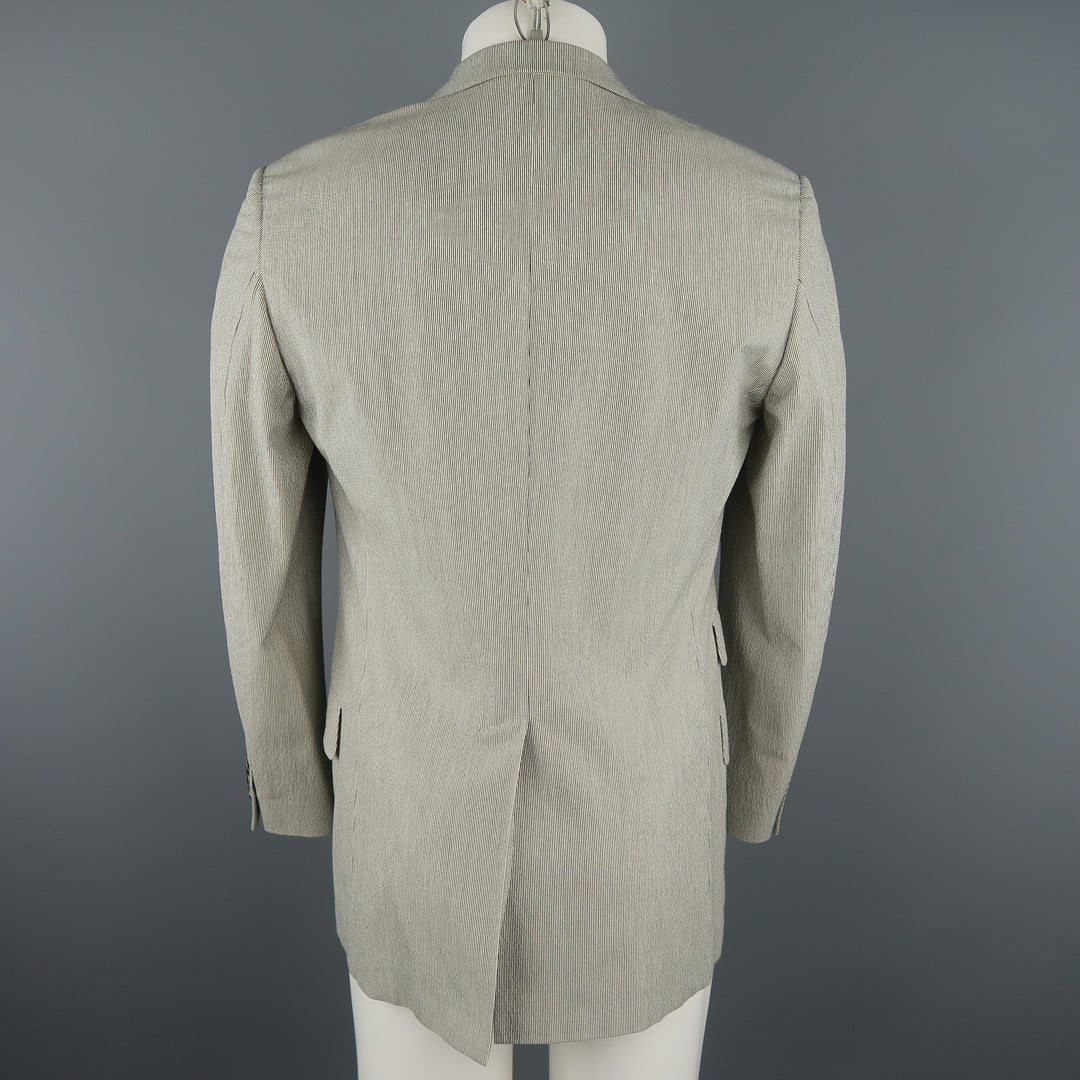 PAUL SMITH Chest Size 36 Gray Pinstripe Cotton Blend Notch Lapel Sport Coat