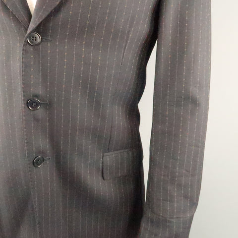 PAUL SMITH 38 Black Pinstripe Wool 34x31 Notch Lapel  Suit