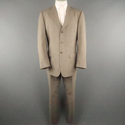 PAUL SMITH Chest Size 40 Brown Solid Rayon Notch Lapel Sport Coat