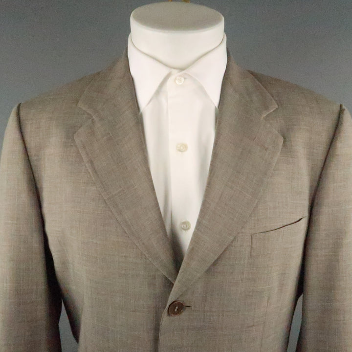 PAUL SMITH Chest Size 40 Brown Solid Rayon Notch Lapel Sport Coat