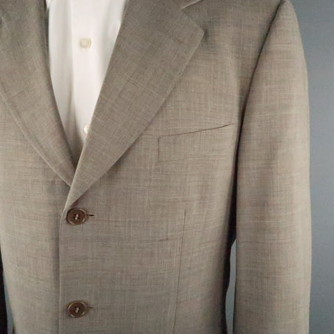 PAUL SMITH Chest Size 40 Brown Solid Rayon Notch Lapel Sport Coat