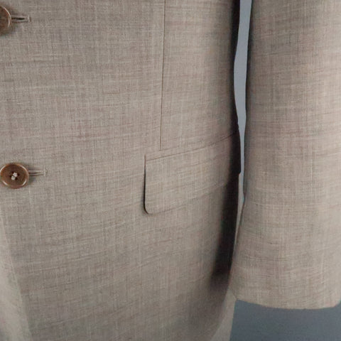 PAUL SMITH Chest Size 40 Brown Solid Rayon Notch Lapel Sport Coat