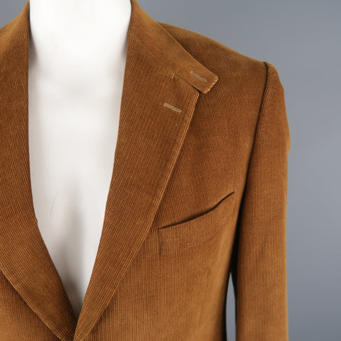 PAUL SMITH 40 Tan Corduroy Notch Lapel Sport Coat