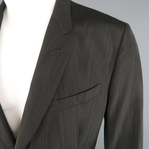 PAUL SMITH 42 Black Moire Taffeta Skinny Peak Lapel Sport Coat / Jacket