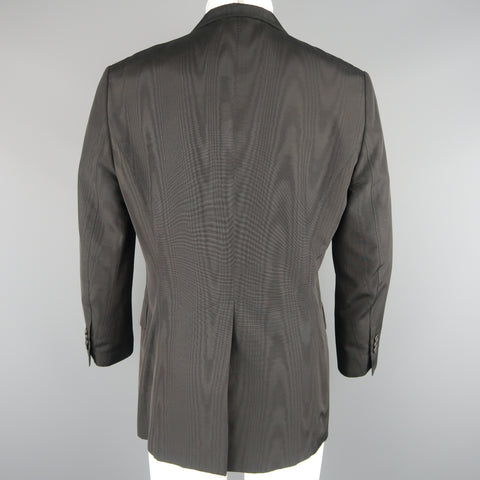 PAUL SMITH 42 Manteau / Veste de sport à revers skinny en taffetas moiré noir