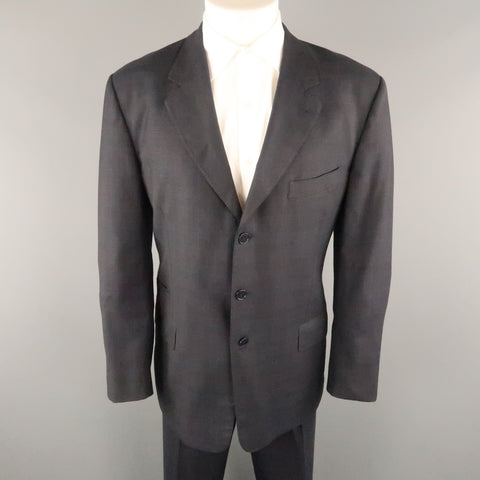 PAUL SMITH Chest Size 42 Charcoal Plaid Wool Notch Lapel 34 32 Suit