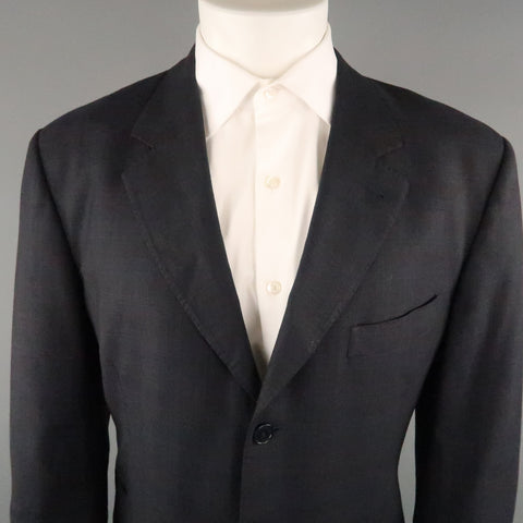 PAUL SMITH Chest Size 42 Charcoal Plaid Wool Notch Lapel 34 32 Suit