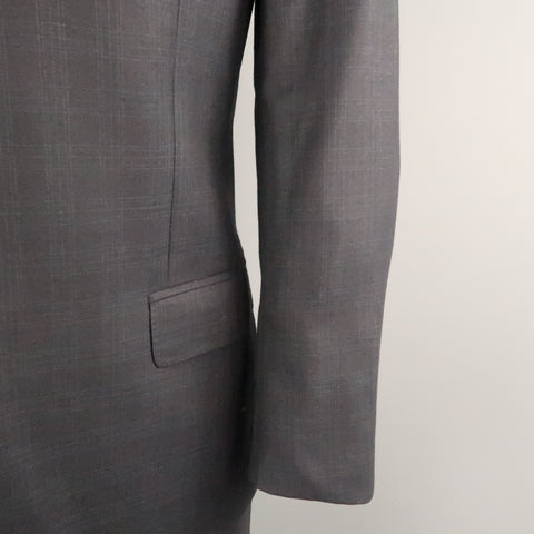 PAUL SMITH Chest Size 42 Charcoal Plaid Wool Notch Lapel 34 32 Suit