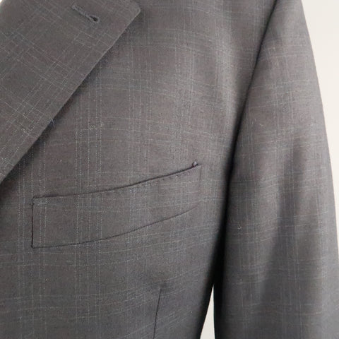 PAUL SMITH Chest Size 42 Charcoal Plaid Wool Notch Lapel 34 32 Suit