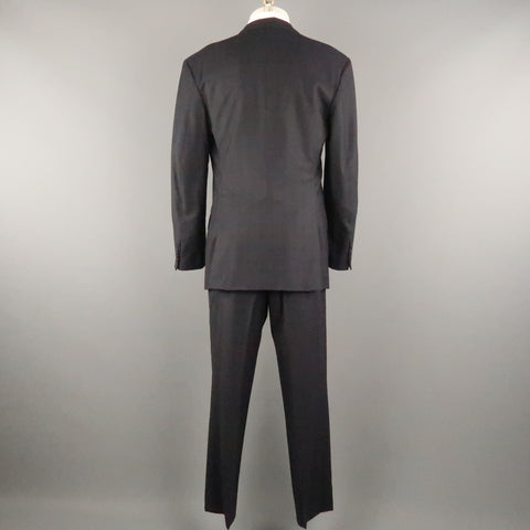 PAUL SMITH Chest Size 42 Charcoal Plaid Wool Notch Lapel 34 32 Suit