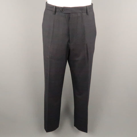 PAUL SMITH Chest Size 42 Charcoal Plaid Wool Notch Lapel 34 32 Suit