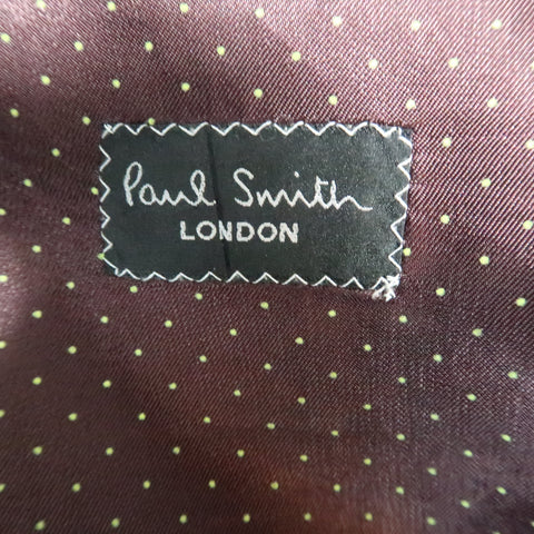 PAUL SMITH Chest Size 44 Black Stripe Wool Notch Lapel 34 32 Brown Suit