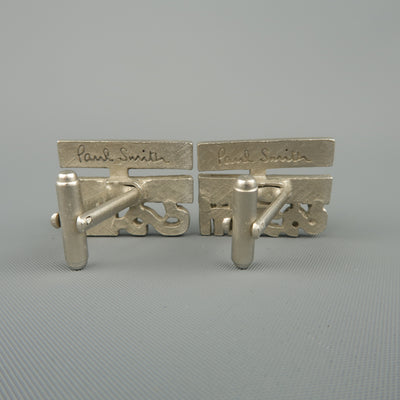 PAUL SMITH Silver Tone Metal Blue & Yellow HIS & HERS Cuff Links