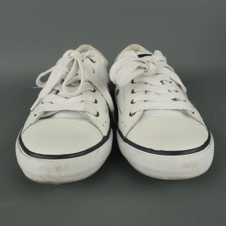 PENGUIN Size 8 White Solid Nylon Lace Up Sneakers