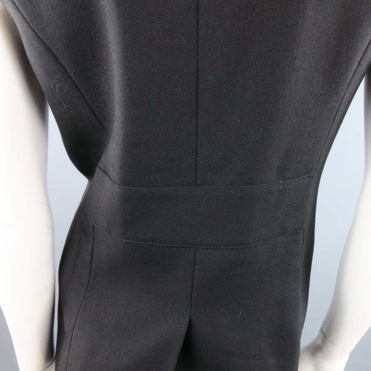 PHILLIP LIM Size 6 Black Virgin Wool Blend Notch Lapel Blazer Vest