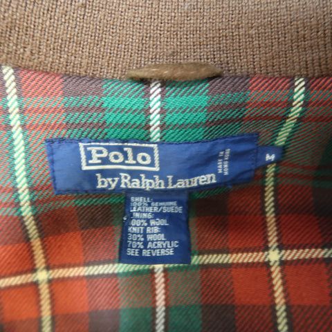 POLO RALPH LAUREN M Brown Suede Buttoned Bomber Jacket