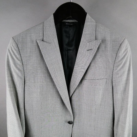 PRADA 38 Regular Black & White Houndstooth Wool Sport Coat