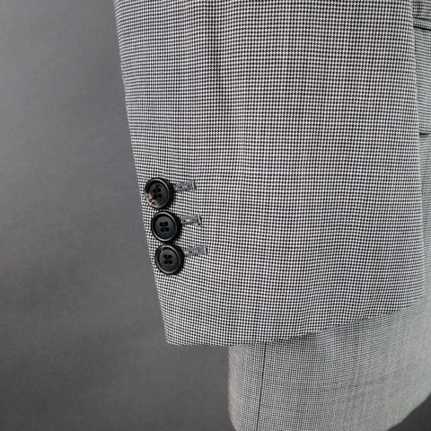 PRADA 38 Regular Black & White Houndstooth Wool Sport Coat