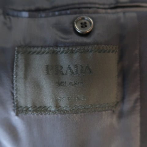 PRADA 38 Regular Navy Woven Textured Wool Three Button Sport Coat