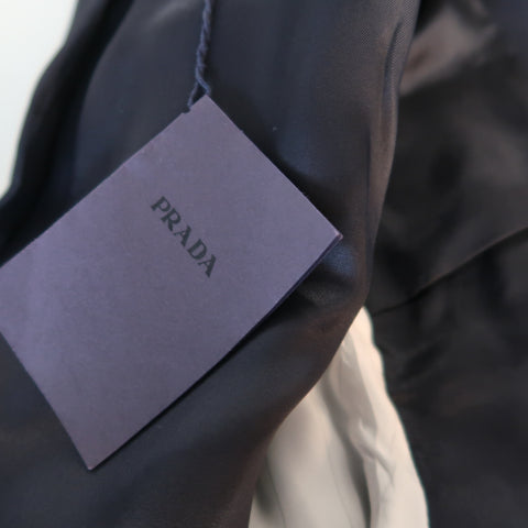 PRADA 38 Regular Navy Woven Textured Wool Three Button Sport Coat