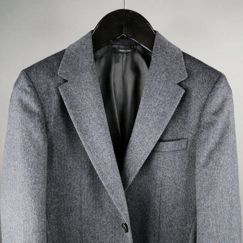 PRADA 40 Regular Charcoal Solid Camel Hair Sport Coat