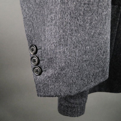 PRADA 40 Regular Charcoal Solid Camel Hair Sport Coat