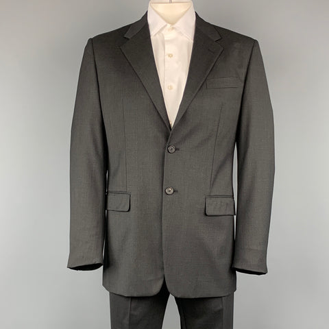 PRADA 42 Regular Charcoal Wool Notch Lapel Suit