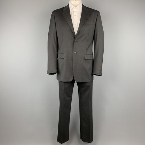 PRADA 42 Regular Charcoal Wool Notch Lapel Suit
