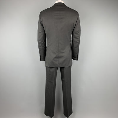 PRADA 42 Regular Charcoal Wool Notch Lapel Suit