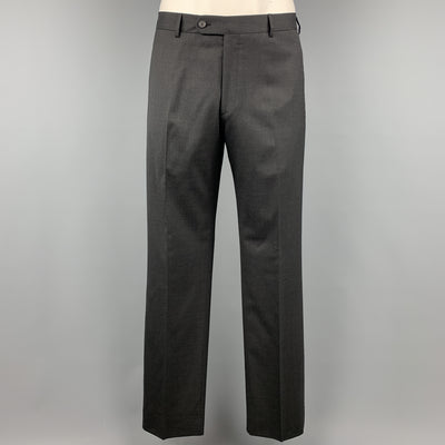 PRADA 42 Regular Charcoal Wool Notch Lapel Suit