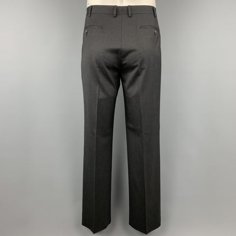 PRADA 42 Regular Charcoal Wool Notch Lapel Suit